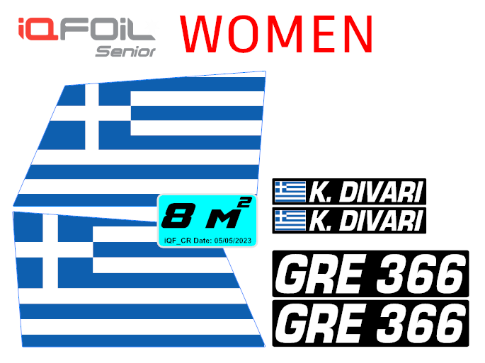 iq foil class senior women 8m sail stickers stickers4sails